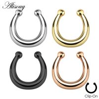 【HOT SALE】 Sky Joy แหวนเจาะชุด Piercing Septum สีทึบ1ชิ้นสำหรับผู้ชายผู้หญิงรูจมูกสตั๊ดเจาะจมูกห่วงหนีบบนจมูกอัญมณีประดับร่างกาย