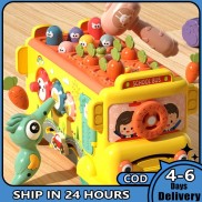 Children Bus Toys Knocking Piano Shape Puzzles Whack-a-mole Game Muti