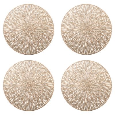 Round Placemats Restaurant Hollow PVC Decoration Meal Mat Anti-Hot Dining Table Line Mat Steak Plate Pad