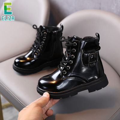 ES childrens Martin boots PU leather girls boots British style boys short boots for childrens single boots