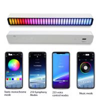 RGB LED Light Track Music Control Sound Pickup Rhythm Lamp Backlight Night Lamps for Bar Car Atmosphere Decoration Home