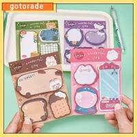 GOTORADE 4PCS กระดาษสำหรับตกแต่ง กระดาษโน๊ตบิล แบบพกพาได้ รูปแบบที่หลากหลาย กระดาษโน้ตการ์ตูน เครื่องใช้ในสำนักงาน ทนทานต่อการใช้งาน กระดาษโน้ตผสม