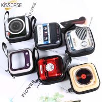 KISSCASE Portable Earphone Case Bag Mini Zipper Square Hard Storage Box Case For Headphone Memory Card Coin USB Cable Organizer Headphones Accessories