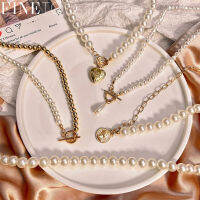 FINE TOO Vintage Pearl Choker สร้อยคอสำหรับแฟชั่นสำหรับผู้หญิงฤดูร้อนสีขาวเลียนแบบสร้อยคอมุก2021 Trend Elegant เครื่องประดับงานแต่งงาน