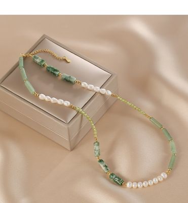 【CW】100% natural freshwater pearl necklace  natural gem necklace  ladies fashion design trend necklace  new unique punk gift.