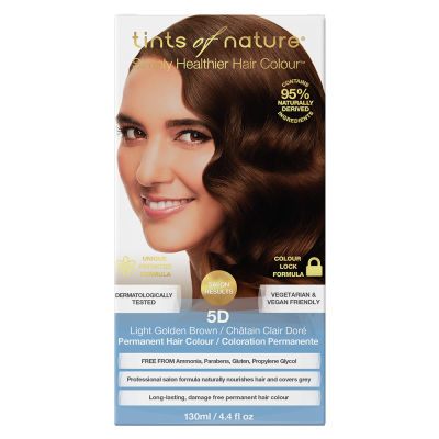 Organic Pavilion Tints of Nature 5D Light Golden Brown - Permanent Hair Colour น้ำยาย้อมผมออร์แกนิค สีน้ำตาลทอง (130ml)