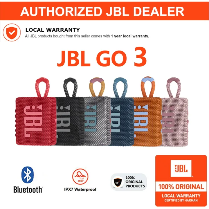 JBL GO 3 Wireless Waterproof Bluetooth Speaker HARMAN® Lazada