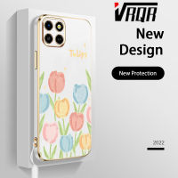 VRQR infinix Smart 6 HD X6512 itel S23 S665L เคสป้องกันโทรศัพท์6DStraight Edge ชุบลายดอกทิวลิปสดนุ่มนิ่มหรูหราคุณภาพสูงดีไซน์ใหม่ป้องกันใหม่