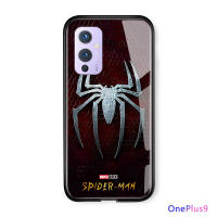 UCUC เคสโทรศัพท์เคสสำหรับ OnePlus 9 OnePlus9 Marvel เคสโทรศัพท์ปลอก เคสมือถือ เคสโทรศัพท์ เคส สำหรับ Man Spider Logo กันกระแทก Soft Edge กระจกเทมเปอร์ฝาหลังปลอก