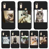 ♙❇✒ Cute kitten Black Soft TPU Shell For Honor 8A Pro Case Personality Tide Shell For Honor 9A X10 HUAWEI Y6s Y6 Prime Silicone Case