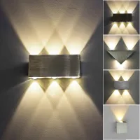 WEEVA Led Wall Lamp Modern Sconce Stair Light Fixture Bedroom Bed Living Room Bedside Indoor Lighting Home Hallway Loft Silver