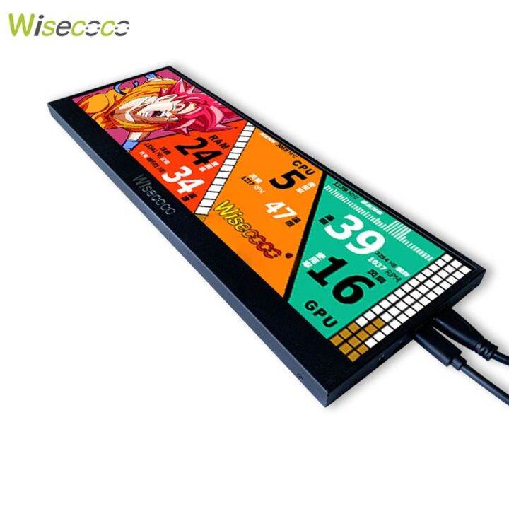 Wisecoco บาร์ยืดขนาด14นิ้วจอภาพแบบพกพา3840X1100สำหรับเล่นเกม Aida64ดิสเ ...