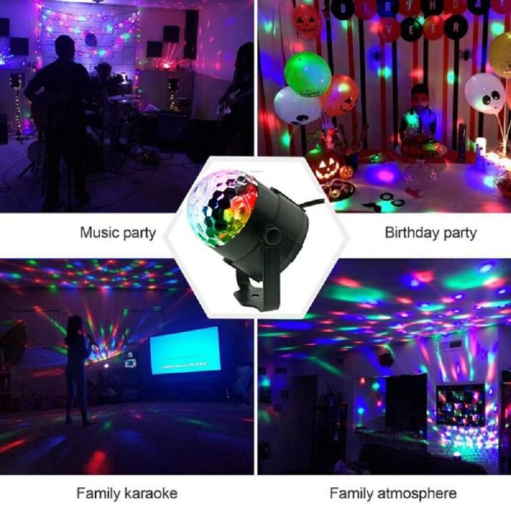 worth-buy-ไฟปาร์ตี้ลูกบอลดิสโก้หมุนได้ไฟแฟลชรถยนต์แสงเวทีอาร์จีบีแอลอีดี3w-สำหรับไฟปาร์ตี้เสียงงานแต่งงานดีเจ