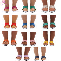 TEQIN รองเท้าแตะของเล่นตุ๊กตา18นิ้ว10คู่อุปกรณ์รองเท้าเด็กผู้หญิงแบบอเมริกันสุ่มสี