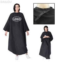 Customized Logo Barber Apron Cloak Sleeved Barber Long Sleeve Cloak Salon Robe Beauty Salon Nail Makeup Cloth Shop Name Printing Aprons