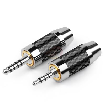 【cw】 Headphone Jack 2.5mm 3.5mm 4.4mm 6.35mm Audiophile Audio Adapter Carbon Fiber Rhodium Plated 8mm Male Earphone Connector