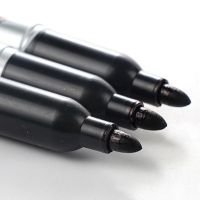 3 pcs/lot Black Permanent Oil Marker Pen Token Pens for Paper Metal Glass Marking Pen Office School Supplies Large Capacity Pen Highlighters Markers