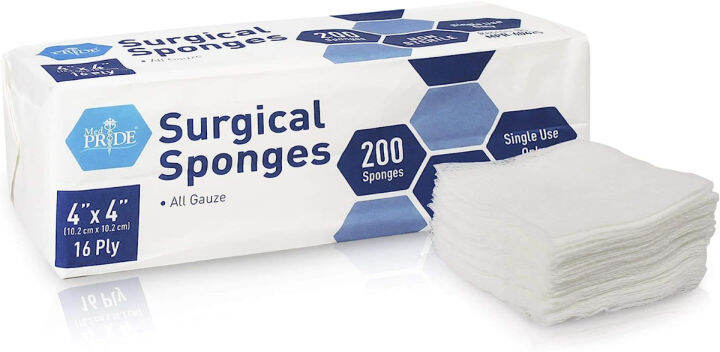 MED PRIDE Medpride Surgical Sponges 200 Pack –Gauze Pads Non Sterile ...