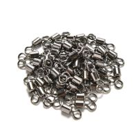 100Pcs Ball Bearing Swivel Solid Rings Fish Connector Round 8 Shape Eye Rolling Swivels Rig Sea Carp Fishing Tools