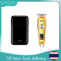 VGR รถมีดโกนหนวดมีดโกนหนวดแบบพกพาชายไฟฟ้ามินิโพสต์มีดโกนสีขาวลูกสูบ, จอแสดงผล LED สมาร์ทแบบพกพาหัวตัดผม