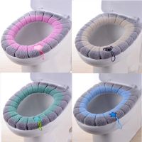 Winter Warm Toilet Seat Cover Mat Bathroom Toilet Pad Cushion with Handle Thicker Soft Washable Closestool Warmer Accessories