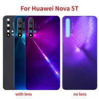 ใหม่กรอบกระจกด้านหลังสำหรับแบตเตอรี่ Nova 5T เคสประตูหลังฝาหลังพร้อมกาวสำหรับเปลี่ยนกล้อง