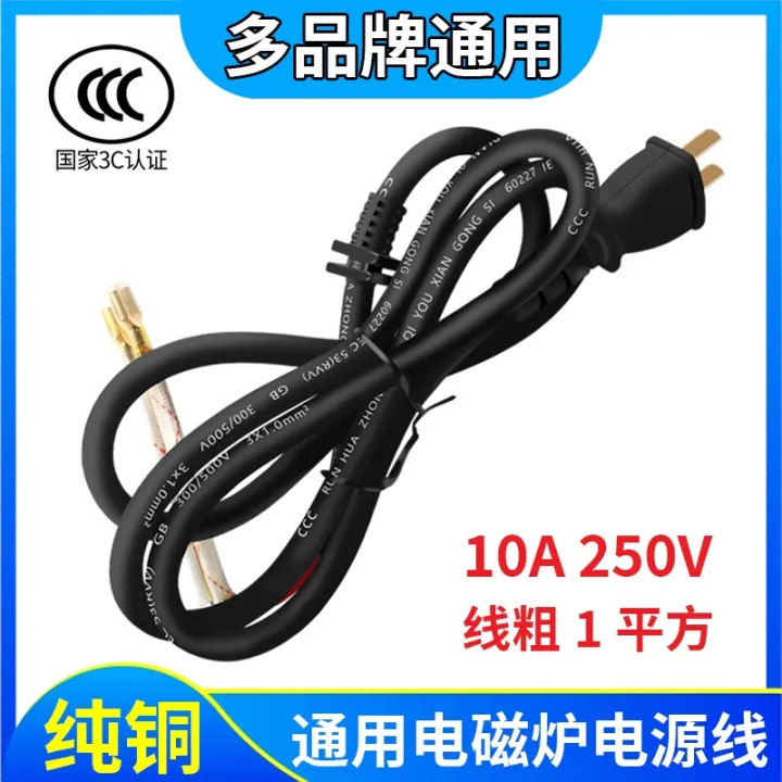 induction cooker power cord electric wok wire 2 hole plug 10A250V high