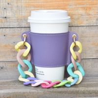 ℗ (Normal Size M) Colorful Matte Acrylic Chain Coffee Bubble Tea Cup Sleeve