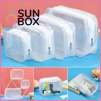 SUN BOX โปร่งใส ซักกระเป๋า เคสความงาม กระเป๋าแต่งหน้า ช่างเสริมสวยผู้ถือเครื่องสำอาง เคสแต่งหน้าใส ถุงพีวีซี ผู้จัดงานท่องเที่ยว