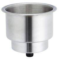 6X Stainless Steel Cup Drink Holder Brushed with Drain Marine Boat Rv Camper