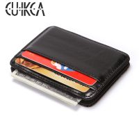 【CC】 CUIKCA Korean Version Wallet Money Clip Purse Carteira Men Leather ID Credit Card Cases