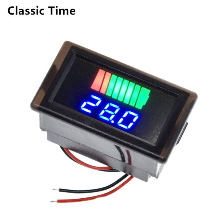 Car Battery Charge Level Indicator DC 12V 24V 36V 48V 60V 72V Lithium Battery Capacity Meter