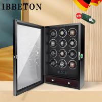 IBBETON Watch Box Winding Automatic Watch Shaker 12Slot Fingerprint Model Watch Storage Box And Watch Winder