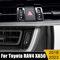 สำหรับโตโยต้า RAV4 2019-2021 2022 2023 RAV 4 XA50ไฮบริดสแตนเลสรถควบคุมกลางเครื่องปรับอากาศ Vent O Utlet ตัดกรณีปก