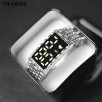 science and technology of black handsome touch-screen lava watch han edition contracted male female students luminous watches the stylish atmosphere