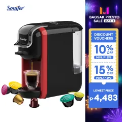 Sonifer SF3541 1050W 2-in-1 Drip Coffee Machine, 1200mL/10 Cups,  Ground/Beans Coffee Maker, Digital Display, Keep Warm 