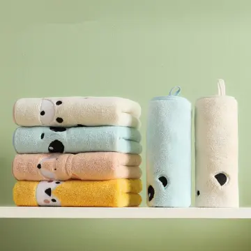 Cartoon Panda Bee Shaped Hand Towels Thickened Soft Coral Velvet Super  Absorbent Cute Handkerchief Kitchen Hanging Terry Towel