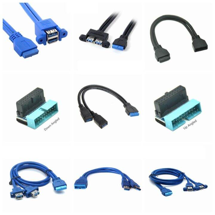 usb-3-0-motherboard-20p-double-dual-port-usb-3-0-male-to-female-screw-mount-panel-type-to-motherboard-20pin-extension-cable-0-5m