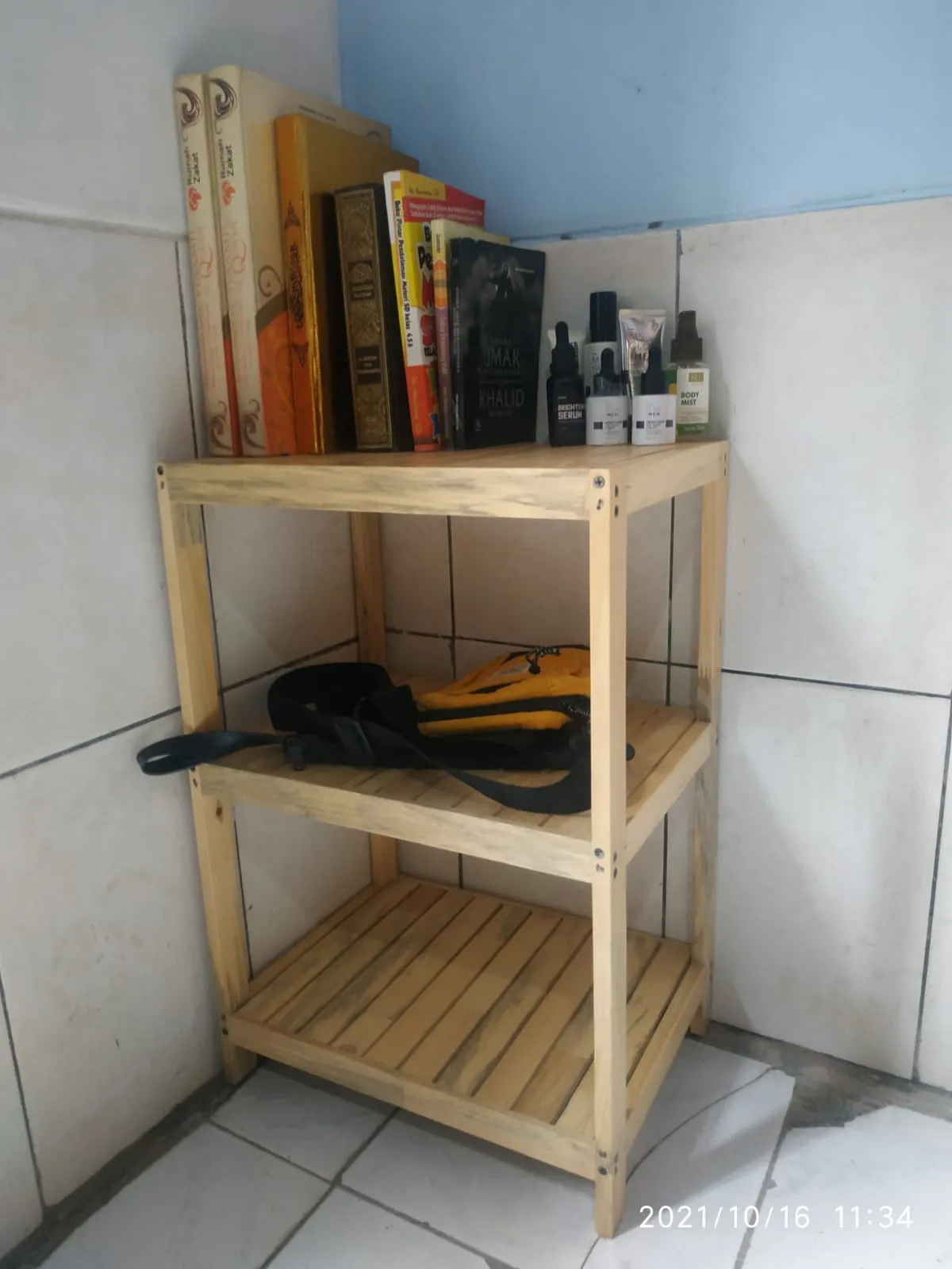 nj creative 40x30 tinggi 60 cm meja rak buku susun 3 tingkat kayu