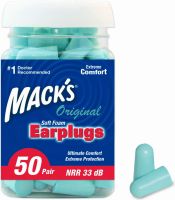 Macks Original Soft Foam Earplugs, 50 Pair - 33dB Highest NRR, Comfortable Ear Plugs for Sleeping, Snoring, Work, Travel &amp; Loud Events, Teal Green