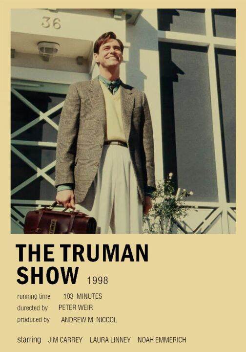 วินเทจนิยายวิทยาศาสตร์โปสเตอร์ภาพยนตร์-the-truman-show-คราฟท์ผ้าใบพิมพ์สำหรับห้องครอบครัว-บาร์ตกแต่งผนัง-ศิลปะจิตรกรรม