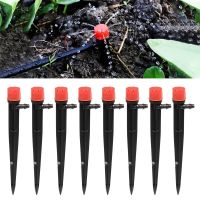 10pcs Adjustable Garden Spike Sprinklers Greenhouse Micro Irrigation Watering System Drip Emitters Connector For 4/7mm 1/4&amp; Hose Watering Systems  Gar