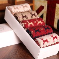 Christmas Deer Socks Women Mens Casual Knit Socks