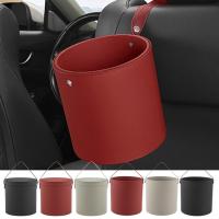 Garbage Can For Car Portable Car Organizer Multifunctional Storage Bucket With Handle Artificial Leather Garbage Bin Elegant Car Interior Supplies For Trucks justifiable