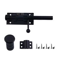 Keyless Fence Barn Interior Door Lock Barrel Yard Solid Outside Slide Bolt Latch Stainless Steel Wood Heavy Duty Black Hardware Door Hardware Locks Me