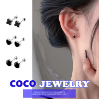 COCOJEWELRY แกนกระดูกหูทรงเรขาคณิตสีดำของผู้หญิงต่างหูสายรัดข้อมือแบบหัวเข็มขัดที่เรียบง่ายต่างหูดีไซน์เรียบง่ายเฉพาะ