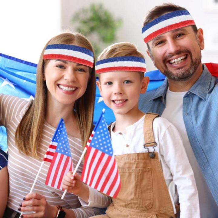 4th-of-july-headband-cotton-american-sweatbands-for-wrist-and-head-breathable-sweat-absorbent-bands-for-running-gym-basketball-exercise-and-football-stunning