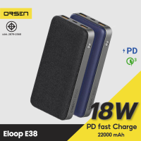 [มีของพร้อมส่ง] Orsen E38 แบตสำรอง 22000mAh PowerBank ชาร์จเร็ว Quick Charge 3.0/2.0+ PD +Fast Charge ของแท้ 100% มาตรฐาน มอก. แบตเตอรี่สำรอง พาวเวอร์แบงค์ พาวเวอร์แบง Powerbank เพาเวอร์แบงค์ พาเวอร์แบงค์