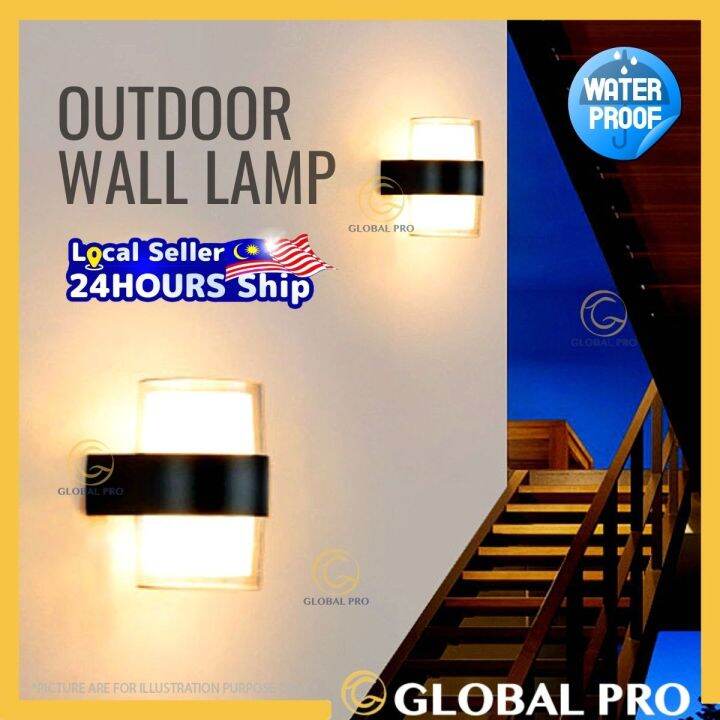 WATERPROOF Cylinder Dual LED Wall Light Lampu Dinding Decoration Wall Lamp Indoor Outdoor
