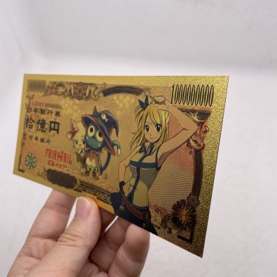 NEW 5+5 Designs Japanese HOT Manga FAIRY-TAIL Anime 10000 Yen Gold Banknote for Childhood Memory Collection and Gifts